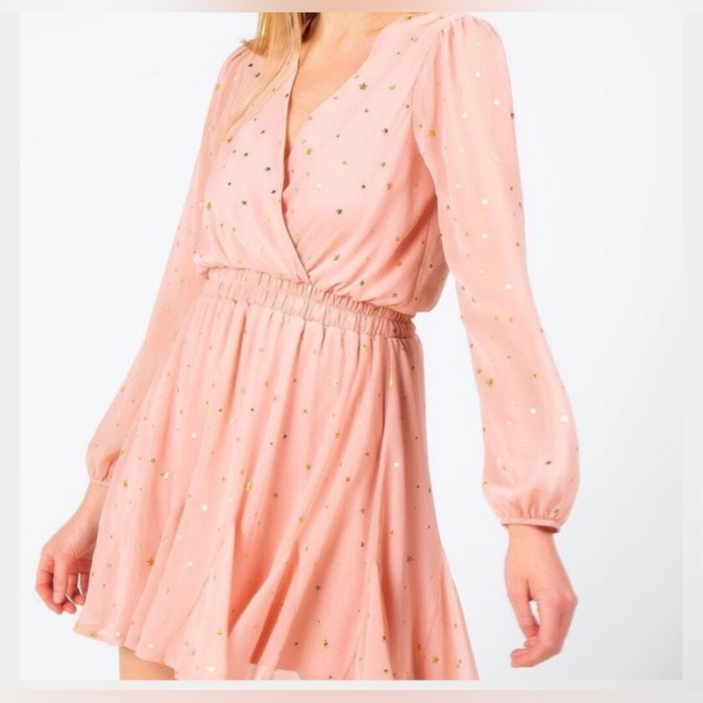 Long sleeve mini dress pink